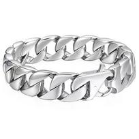 Cuban Bracelet Hip Hop Men's Titanium Steel Handmade Personalized Trendy Punk Jewelry 12mm21.5cm