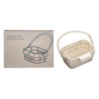 Expandable Hanging Dish Drying Rack Over the Sink Dish Drainer Basket for Kitchen One Size smėlis