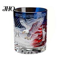 Unique Wine Glass Gift Handmade Eagle Whiskey Decanter with Glass, US 250th Elegant Anniversary Heritage Bottle, Collectible for History Buffs Special C