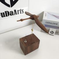 23X16X9CM Purely Handmade, Simple and Modern Black Walnut Swan Wood Carving Ornaments Wooden Tabletop Ornaments Dropshipping (as the picture,23X16X9cm)