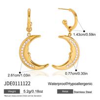 Youthway Classic Crystal Moon Drop Earrings For Women Minimalist 18K Gold Plated Stainless Steel Earrings Fashion Jewelry Gift