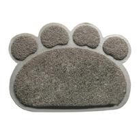 Cat Litter Mat Cat-Paw Shaped Trapping Litter Mat Water Resistant Less Waste pilka spalva