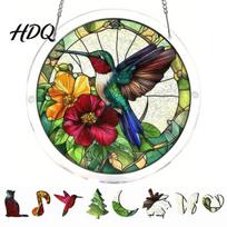 UV Printed Suncatcher Acrylic Jigsaw Puzzle Kit Stained Glass Style DIY Window Rainbow Light Catcher Hanging Ornament for Home Decor Gift Women Men S E