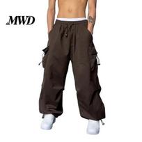 Everyday Wear Cargo Pants Men Baggy Solid Color Parachute Loose Fit Jogger Trousers with Side Pockets for Street Outdoor Sports Elastic Waist XXXXL ruda