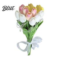 Warm Ambient Night Light Artificial Flowers LED Tulip Lights Glowing Handheld Bouquet with Soft Petals Cozy Room Lighting Bendable Stem Light 10pcs įvairiaspalvis