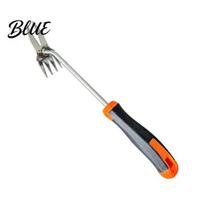 Dandelion Removal Tool 2-in-1 Weed Puller Heavy Duty Stainless Steel Hand Weeder Weeding with Two-tooth Rootlet Remover Ergonomic Non-Slip