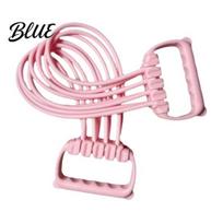 Fitness Elastic Band Pedal Resistance with Handle 8-Tube Ankle Puller Exerciser Multifunction Tension Rope for Arm Leg Waist And Shoulder Training A rožinė