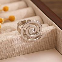 Minimalist Opening Vortex Ring for Women Stainless Steel Jewelry 18 K Metal Geometric Circle Rings Trendy Party Gift Waterproof