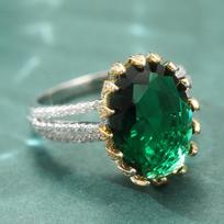 Luxurious Women's Big Synthetic Green Zircon Ring Stylish Trendy CopperPlated Temperament Rings Anniversaries Jewelry 6