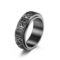 Vintage Odin Norse Viking Rune Rings For Men Women Viking Stainless Steel Spinner Fidgets Ring Retro Rock Party Jewelry Gift 12