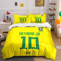 Yellow Neymar JR Bedding Set  Bedding Duvet Cover Set Duvet Cover Pillowcases (1 * Duvet Cover 2 * Pillowcases, without duvet insert) 135x200cm