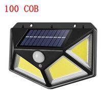 1 vnt Max 100 COB saulės energijos sieninės šviesos judesio jutiklis, atsparus vandeniui lauko sodo lempa