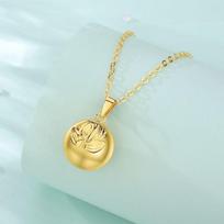 Collier Bola de grossesse fleur de lotus doré