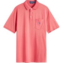 Polo Ralph Lauren Solid Logo Embroidered Drop Shoulder Short Sleeve Polo Shirt Men tops Pink 710941533-003 M