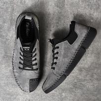 Anti-slip Wearable Men's Soft Sole Leather Casual Shoes for Men Flat Men Spring Summer Autumn Winter Male Sneakers Board Shoes 38 pilka spalva