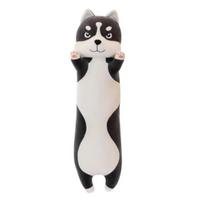 Husky pliušinis žaislas  Minkštas iškamšytas gyvūnas 110/130cm ilgio Pūkuota šuns pagalvė Dekoratyvinė gyvūno formos pagalvėlė juosmens ir nugaros atramai 110cm