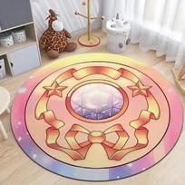 Sailor Moon Rožinis Spaudinys Apvalus Kilimas Mergaičių Miegamojo Kilimas Svetainės Neslystantis Grindų Kilimėlis Sofos Stalo Kilimėliai Namams Mergaičių Kambario Kilimas Diameter 60cm(23in)