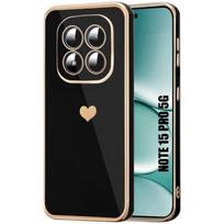 Case for Xiaomi Redmi Note 15 Pro 5G, Silicone Heart Pattern Shockproof Slim Black