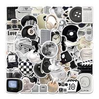 61 vnt juodai baltas paprasto stiliaus grafiti lipdukas automobilio gitaros lagaminas nešiojamojo kompiuterio lipdukas 61pcs