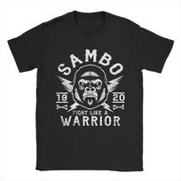 SAMBO FIGHT LIKE A WARRIOR TShirt for Men  Vintage 100 Cotton Tee Shirt O Neck Short Sleeve T Shirts New Arrival Clothes S