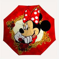 1pc Minnie Mouse Automatic Umbrella, Portable Foldable 8-Rib Manual Open with Skeleton Hand,  Durable Canopy yy250730136