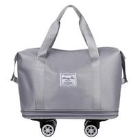 Universal Wheel Travel Bag Women's Handheld Down Bag Short-distance Travel Foldable Travel Bag Large Capacity Business Travel Bag pilka spalva
