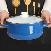 Nonstick Soup Pot Enamel Cooking Hot Pot Thick Bottom Stock Pot Handle Ramen Noodles Gas Cooker Kitchen Cookware 16cm