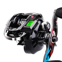 2026 Waterdrop Wheel with LED Digital Long Casting 10kg Drag Power 7.2:1 High Ratio 9+1 BB Magnetic Braking LED Backlight Baitcasting Fishing Reel Left Hand