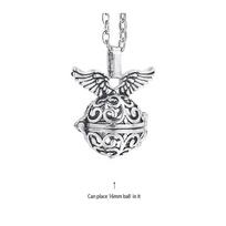 Music Chime Mexico Angel Ball Caller Locket Necklace Antique Vintage Pregnancy Essential Oil Diffuser Aromatherapy Necklace 70cm Stainless Steel