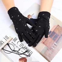 Abrasion-resistant Spandex Sun Protection Mittens Outdoor Sports Gloves Driving Gloves Bow Pattern juoda