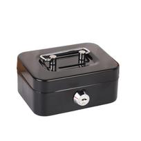 Mini Lockable Cash Box Metal Lock Box Coin Bank Money Safe Case  For Kids juoda