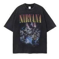 Nirvana grunge Style Washed Oversized Graphic T Shirt Vintage Band Tee M XXXL 3XL white
