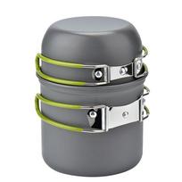 IRONDONKEY Outdoor Camping Backpack Pot Cooking Set Wilderness Survival Aluminum Tactical Portable Folding Pot žalia