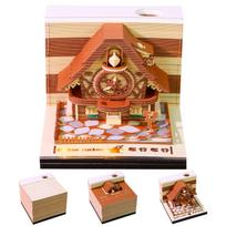 Novelty Desk Paper Organizer Gift Cuckoo Clock Shaped 3D Promotional Notepad for Promotional Activities Give Away ruda