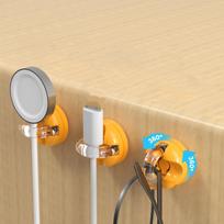 3/6PCS Rotating Locking Cable Organizer Hook Acrylic Adhesive Winder Under Desk Management Wire Keeper Cable Storage Holder B 3PCS