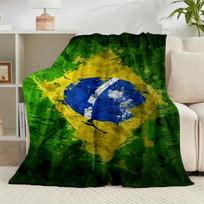 1 vnt. Brazilijos vėliavos meno kūrinio flanelinis pledas, dovana, tinkamas tiek vyrams, tiek moterims, minkštas, idealus lovoms ir sofai, gimtadienio ar Kalėdų dovana 75x90cm