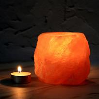 TUANCU  Handmade Natural Rock Himalayan Salt Candle Holder for Tealight (Pink,One Size) rožinė