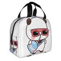 Peach And Goma Bubu Dudu  Lunch Bag Women Cartoon Bear Panda Anime Thermal Cooler Insulated Lunch Box for School One Size