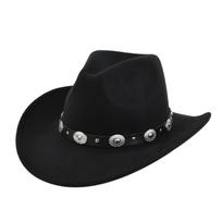 Sun Protection Western Cowboy Hat Woolen Summer Sun Hat Simple Cowgirl Hat  Men/Women juoda