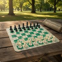 Portable Chess Set Zippered Travel Board Carrying Bag Game Kit and Checkers Chess Only
