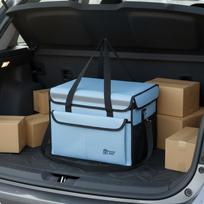Large Insulated Food Delivery Bag Multiple Compartments Portable Thermal Picnic Chiller Stackable Blue 20L