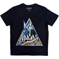 Rockoff Trade Men's DEF Leppard Triangle Logo T-Shirt, Blue (Navy), Large M