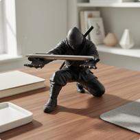 Angel Pen Holder 3D Printed Figurine Desk Organizer for Office, Study White Black Ninja Pen Holder
