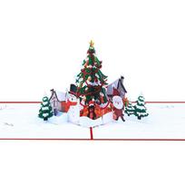 3D Pop Up Christmas Card Santa Claus Handmade Popup Greeting Cards for Xmas Holidays Winter 1