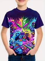 T-Shirts for Boys Short Sleeve 3D Gamepad Print Kids Summer Clothes Casual Fashion O-Neck Boys Tshirt Tops Children's Clothing 100