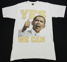 Rare Vintage SLAMM JEANS Barack Obama Yes We Can Campaign Quote T Shirt 2000s XL S