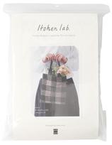Raw Wool Knitting Kit Gingham Check Flat Bag #16-3 juoda