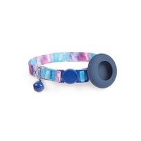 Adjustable Pet Collar with Built-in GPS Tracker and Bell for Small to Medium Pets Durable Nylon Material Secure Buckle Design One Size