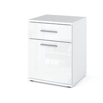 Bedside table  ola  1d1s matte white / glossy white