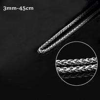 Cool Punk Gothic Choker Braided Wheat Chain Metal Collar Stainless Steel Necklace Heavy Link 3mm-45cm